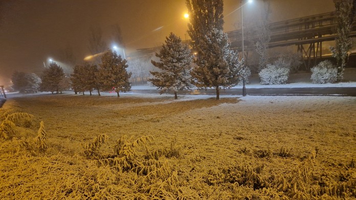 Priemyselný sneh v Košiciach.