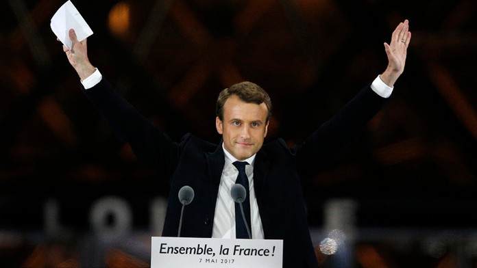 Novozvolený francúzsky prezident Emmanuel Macron.