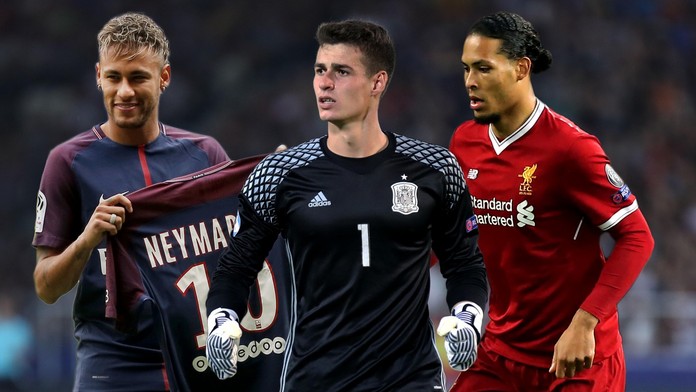 Neymar, Kepa Arrizabalaga a Virgil Van Dijk.