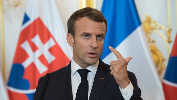 Francúzsky prezident Emmanuel Macron v Bratislave.