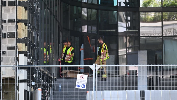 Požiar v Toweri v Bruseli. 