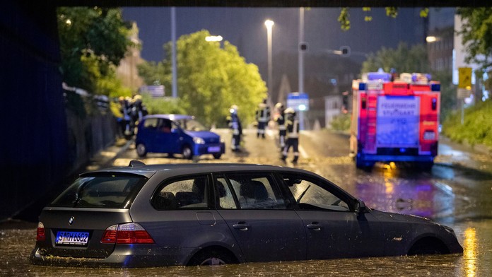 Extrémne počasie v Nemecku.