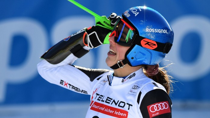 Petra Vlhová počas 2. kola obrovského slalomu v Jasnej v roku 2021