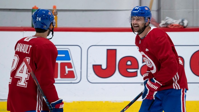 Tomáš Tatar a Phillip Danault.