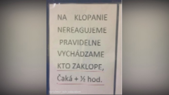 Nápis na istej ambulancii v Nitre.