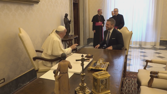 Expremiér Peter Pellegrini na audiencii u pápeža Františka.