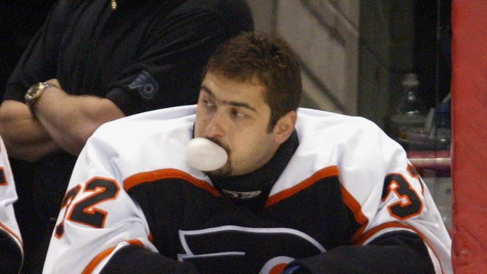 Brankár Philadelphia Flyers Roman Čechmánek (archív 2003).