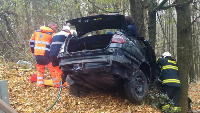 Nehoda v smere od obce Mokrance na obec Buzica.