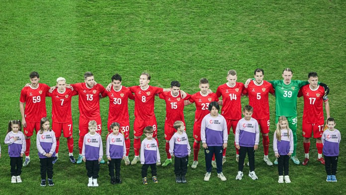 Ruskí futbalisti počas priateľského zápasu proti Peru