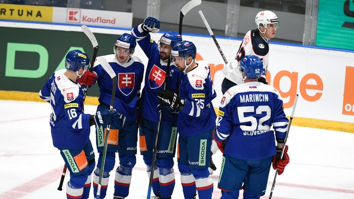 Radosť hokejistov Slovenska