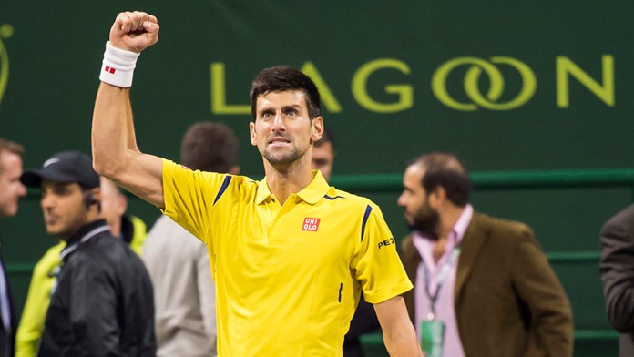 Novak Djokovič na turnaji v katarskej Dauhe.