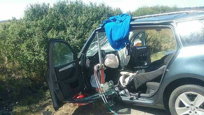 FOTOGALÉRIA: Vážna dopravná nehoda pri Šali: Zasahoval aj vrtuľník