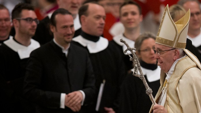 Pápež František na ekumenickej modlitbe v Bazilike sv. Pavla v Ríme.