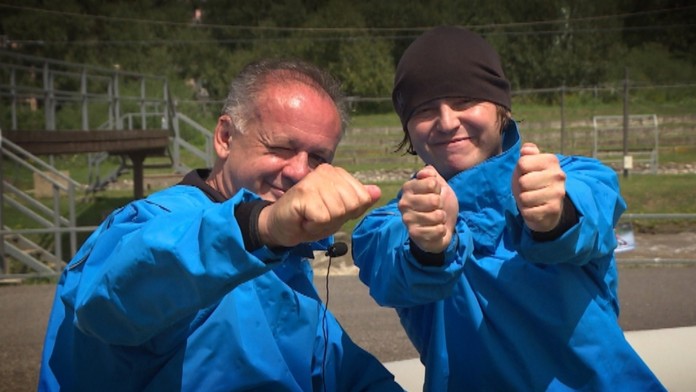 Andrej Kiska v Adrenalínovej výzve Jána Tribulu.