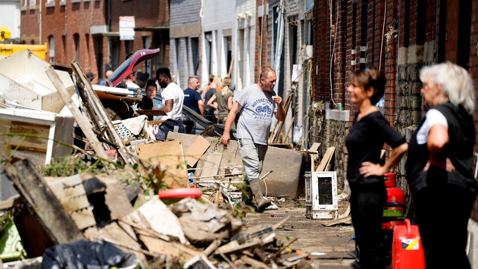 Škody po záplavách v Belgicku