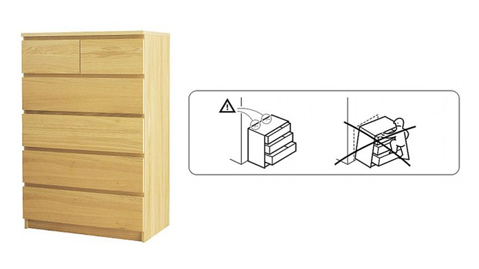 Komoda Malm spadla na chlapca a zabila ho.