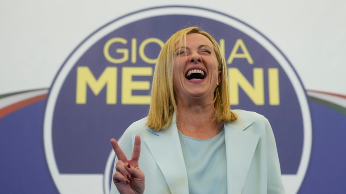 Giorgia Meloniová, líderka krajne pravicovej strany Bratia Talianska.