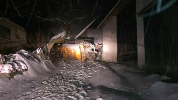 Prevrátená cisterna.