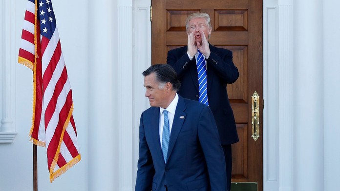 Zvolený prezident USA Donald Trump a Mitt Romney.