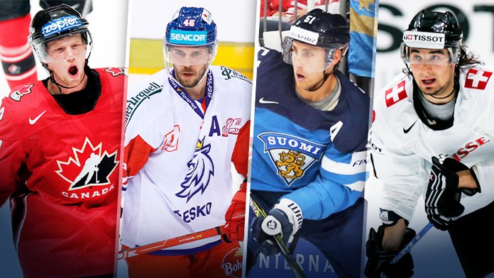 Veteráni na ZOH v Pekingu: Eric Staal z Kanady, David Krejčí z Česka, Valtteri Filppula z Fínska a Švajčiar Andreas Ambühl. 