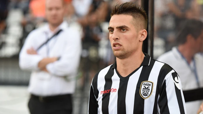 Robert Mak  počas prvého zápasu 3. predkola Európskej ligy UEFA PAOK Solún - FC Spartak Trnava 