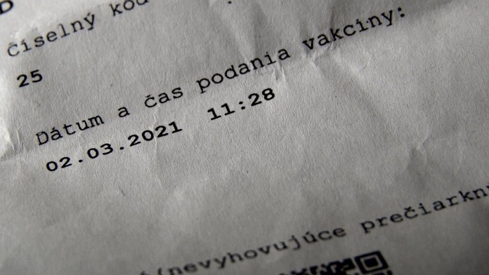 Dátum s očkovaním.