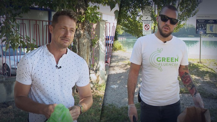 Vráskavec práve skáče z vody.