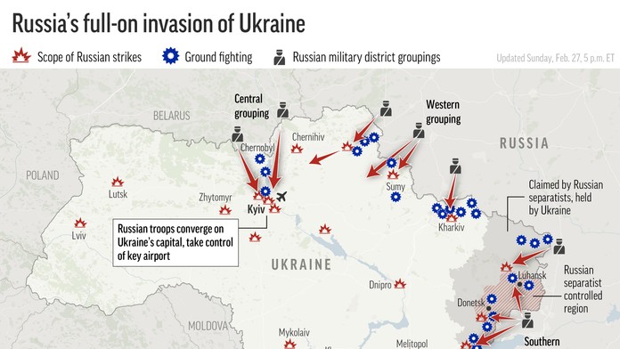 Aktuálna vojenská situácia na Ukrajine: Kyjev odoláva, Rusom zrejme príde na pomoc armáda z Bieloruska