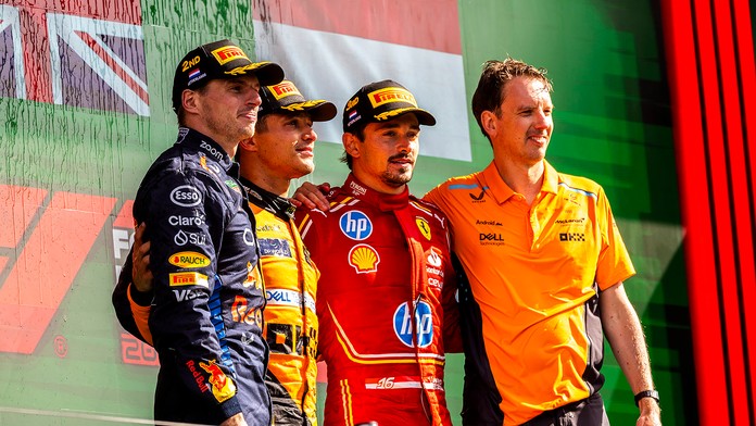 GALÉRIA: Lando Norris prekazil Verstappenovi jubilejné domáce preteky. V Haase musia riešiť nepríjemnosti