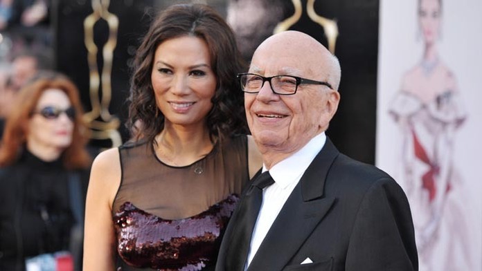 Rupert Murdoch na snímke s bývalou manželkou.