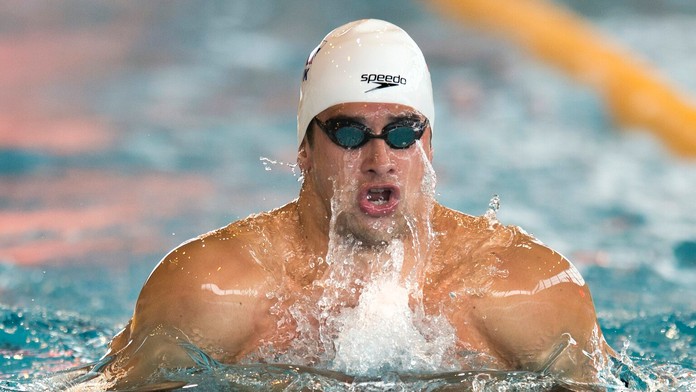 Tomáš Klobučník počas rozplavby na 100 m prsia na Veľkej cene Slovenska.