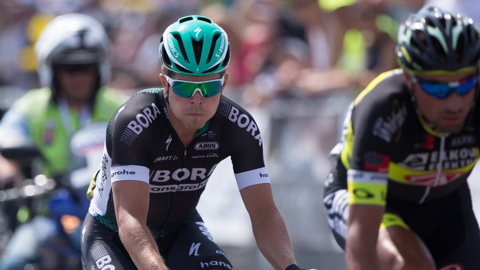 Juraj Sagan (Bora - Hansgrohe)  počas spoločných Majstrovstiev Slovenskej a Českej republiky v cyklistike.