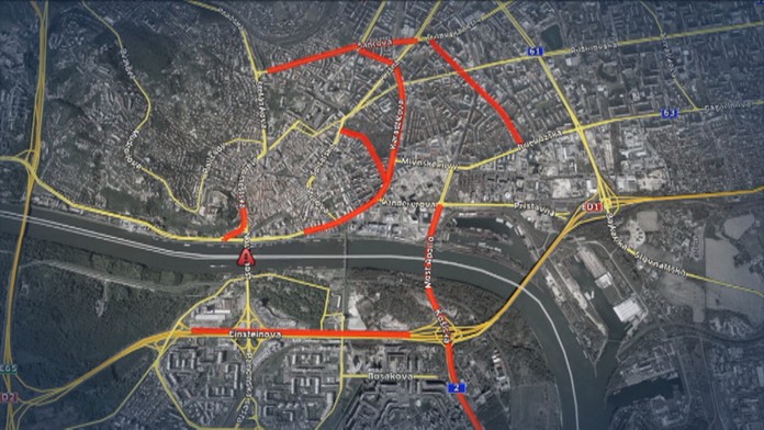 Dopravné obmedzenia v Bratislave.