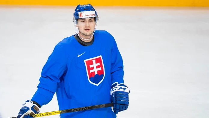 Na snímke hokejista Martin Bučko počas rozkorčuľovania slovenského tímu.