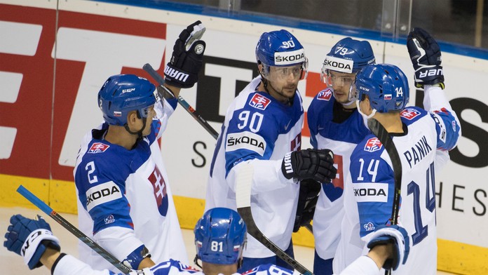 Sprava Libor Hudáček, zľava Briti Ben O´Connor, Ben Bowns a Robert Farmer v dueli na MS 2019.