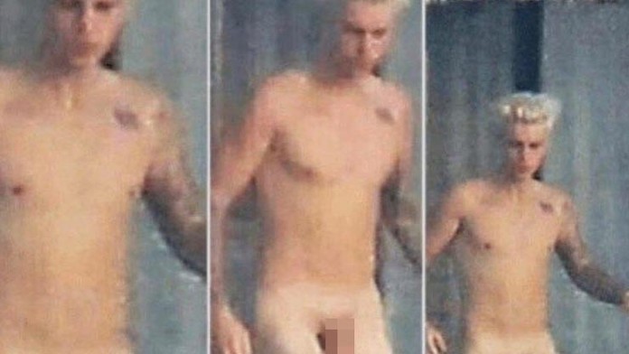 Nahý Justin Bieber.