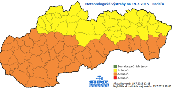 Výstraha pred teplotami cez deň