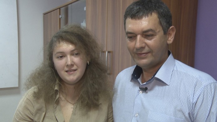 Dcéra Vladyslava a otec Vladyslav Ljutianski.