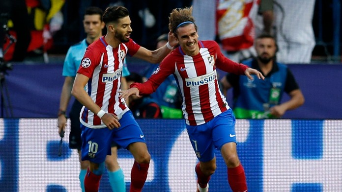 Antoine Griezmann (Atletico Madrid) sa raduje z gólu proti Realu Madrid.