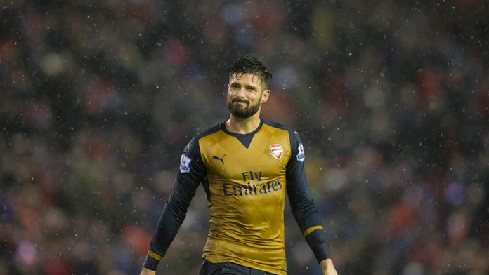Hráč Arsenalu Londýn Olivier Giroud.
