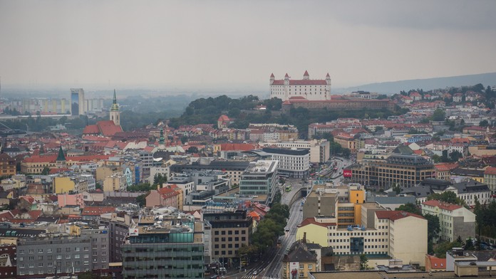 Výhľad na Bratislavu z Národnej banky Slovenska