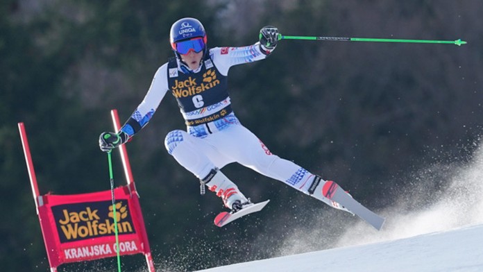 Alpská lyžiarka Petra Vlhová v 1. kole obrovského slalomu v Kranjskej Gore.