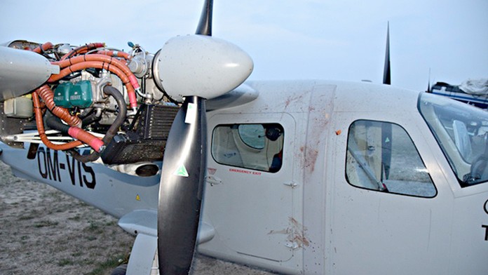 Vrtuľa lietadla, ktorá poranila muža 