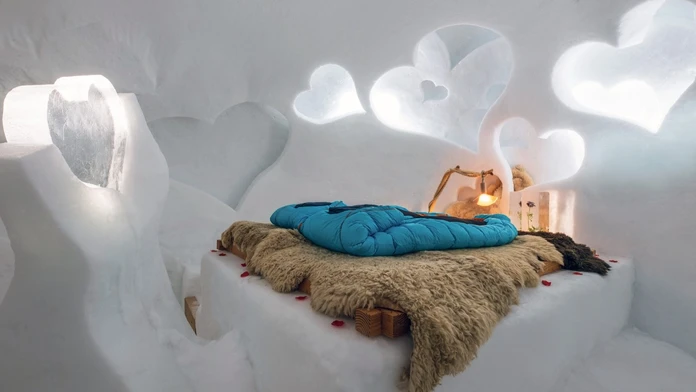 Hotelový reťazec Iglu-Dorf v Alpách.
