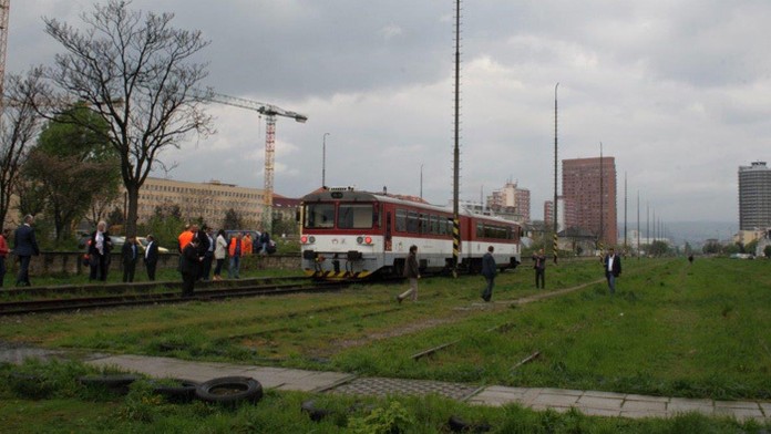 Vlak v stanici Bratislava filiálka.