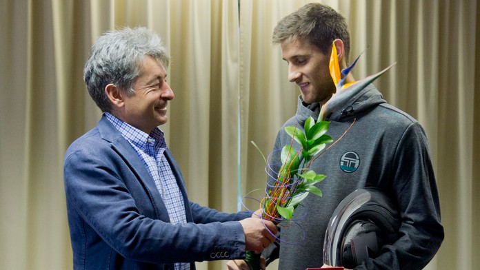 Martin Kližan a generálny sekretár Slovenského tenisového zväzu Igor Moška.