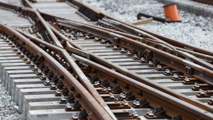 Na snímke prebiehajúce stavebné práce v okolí železničnej stanice v Žiline.