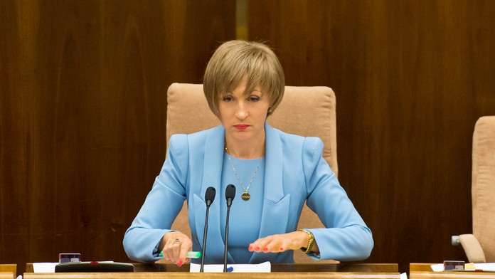 Renáta Zmajkovičová počas schôdze NR SR v októbri 2014