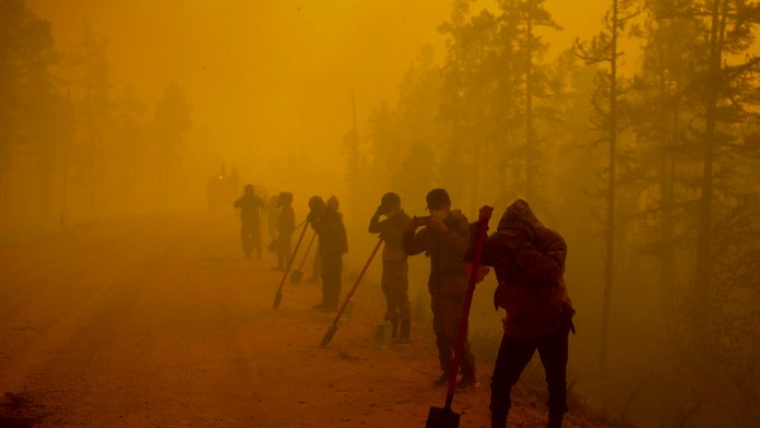 Lesné požiare na Sibíri v Rusku