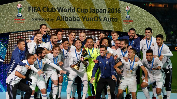 Hráči Realu Madrid sa tešia po výhre na MS klubov FIFA.